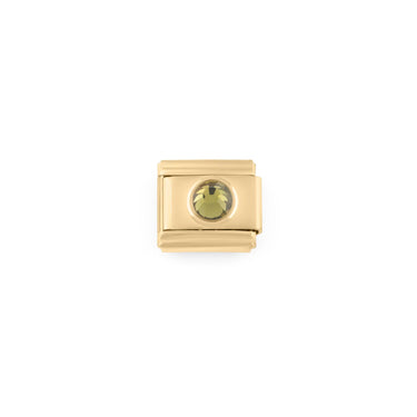 Wholesale jewelry- 18k Gold PVD Stainless Steel Birthstone Italian Charm- Aug