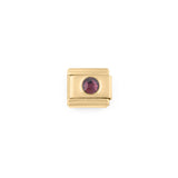 Wholesale jewelry- 18k Gold PVD Stainless Steel Birthstone Italian Charm- Feb