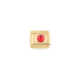 Wholesale jewelry- 18k Gold PVD Stainless Steel Birthstone Italian Charm- July