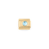 Wholesale jewelry- 18k Gold PVD Stainless Steel Birthstone Italian Charm- Mar