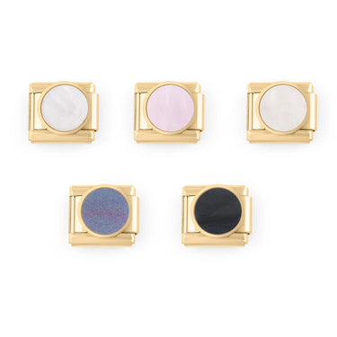 18K Gold PVD Stainless Steel Colorful Stone Italian Charm / PDL0489