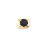 Wholesale jewelry 18k Gold PVD Stainless Steel Colorful Stone Italian Charm- Main black 