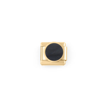 Wholesale jewelry 18k Gold PVD Stainless Steel Colorful Stone Italian Charm- Main black 
