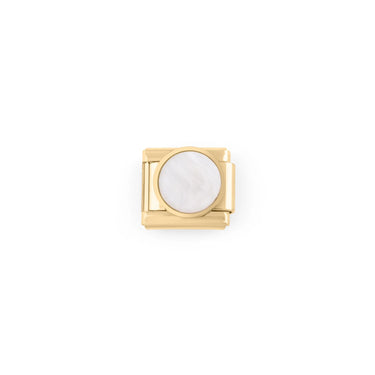 Wholesale jewelry 18k Gold PVD Stainless Steel Colorful Stone Italian Charm- Main white