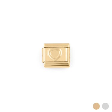 Wholesale jewelry 18K Gold PVD Stainless Steel Heart Italian Charm- gold main 