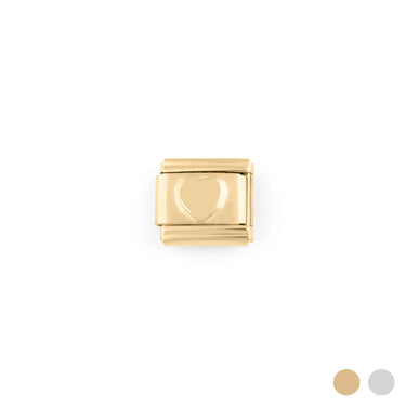 Wholesale jewelry 18K Gold PVD Stainless Steel Full Heart Italian Charm- gold main 