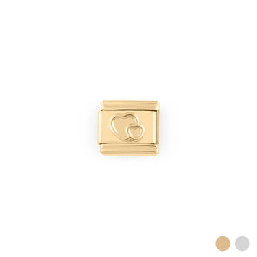 Wholesale jewelry 18K Gold PVD Stainless Steel Double Heart Italian Charm- gold main 