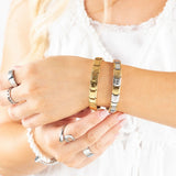 Wholesale jewelry 18K Gold PVD Stainless Steel Italian Charm Bracelet- mixed metal model