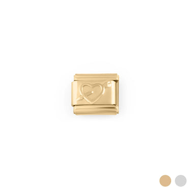 Wholesale jewelry 18k Gold PVD Stainless Steel Heart Arrow Italian Charm- gold main 