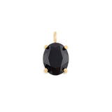 Wholesale jewelry 18K Gold PVD Stainless Steel Oval Healing Stone Charm - main black tourmaline 