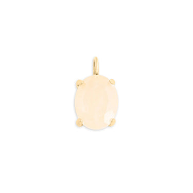 Wholesale jewelry 18K Gold PVD Stainless Steel Oval Healing Stone Charm - main citrine