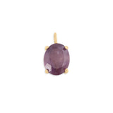 Wholesale jewelry 18K Gold PVD Stainless Steel Oval Healing Stone Charm - main amethyst 