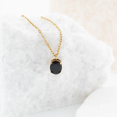 Wholesale jewelry 18K Gold PVD Stainless Steel Oval Healing Stone Charm - studio 