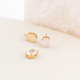 Wholesale jewelry 18K Gold PVD Stainless Steel Oval Healing Stone Charm - studio