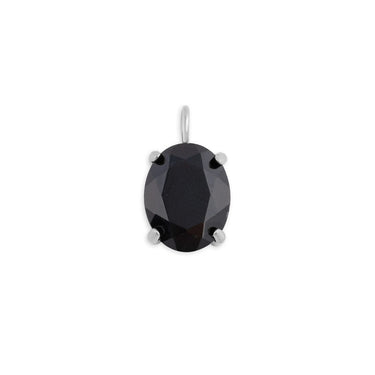 Wholesale jewelry Stainless Steel Oval Healing Stone Charm- Black Tourmaline   