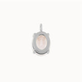 Wholesale jewelry Stainless Steel Oval Healing Stone Charm- main back view  