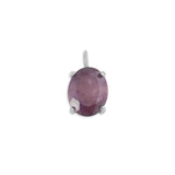 Wholesale jewelry Stainless Steel Oval Healing Stone Charm- Amethyst  