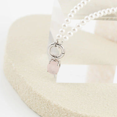 Wholesale jewelry Stainless Steel Oval Healing Stone Charm- studio  
