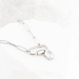 Wholesale jewelry Stainless Steel Oval Healing Stone Charm- studio  