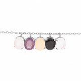 Wholesale jewelry Stainless Steel Oval Healing Stone Charm- group shot   