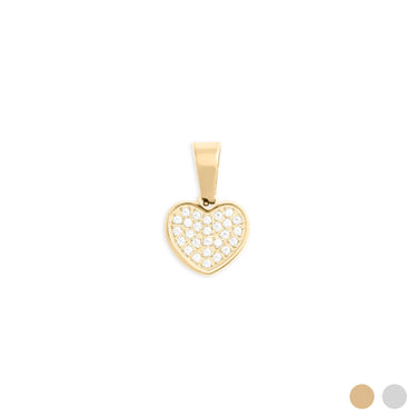 Wholesale jewelry 18K Gold PVD Stainless Steel Pave Stone Heart Charm- gold main 