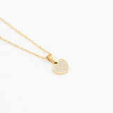 Wholesale jewelry 18K Gold PVD Stainless Steel Pave Stone Heart Charm- gold studio 