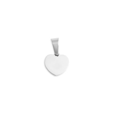Wholesale jewelry 18K Gold PVD Stainless Steel Pave Stone Heart Charm- stainless main 