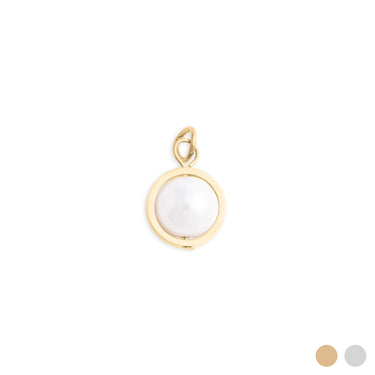 Wholesale jewelry 18K Gold PVD Stainless Steel Pearl Drop Charm - gold main 
