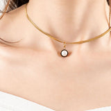 Wholesale jewelry 18K Gold PVD Stainless Steel Pearl Drop Charm - gold model 