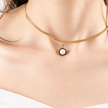 Wholesale jewelry 18K Gold PVD Stainless Steel Pearl Drop Charm - gold model 