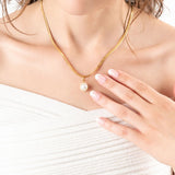 Wholesale jewelry 18K Gold PVD Stainless Steel Pearl Drop Charm - gold model 