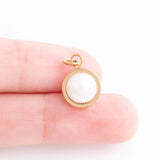 Wholesale jewelry 18K Gold PVD Stainless Steel Pearl Drop Charm - gold scale shot 