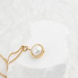 Wholesale jewelry 18K Gold PVD Stainless Steel Pearl Drop Charm - gold studio 