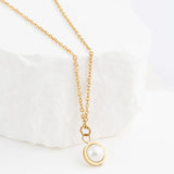 Wholesale jewelry 18K Gold PVD Stainless Steel Pearl Drop Charm - gold studio 