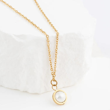 Wholesale jewelry 18K Gold PVD Stainless Steel Pearl Drop Charm - gold studio 