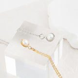 Wholesale jewelry 18K Gold PVD Stainless Steel Pearl Drop Charm - stainless and gold studio 