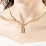 Wholesale jewelry 18K Gold PVD Stainless Steel Pave Dog Tag Charm - gold model 