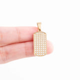 Wholesale jewelry 18K Gold PVD Stainless Steel Pave Dog Tag Charm - gold scale 