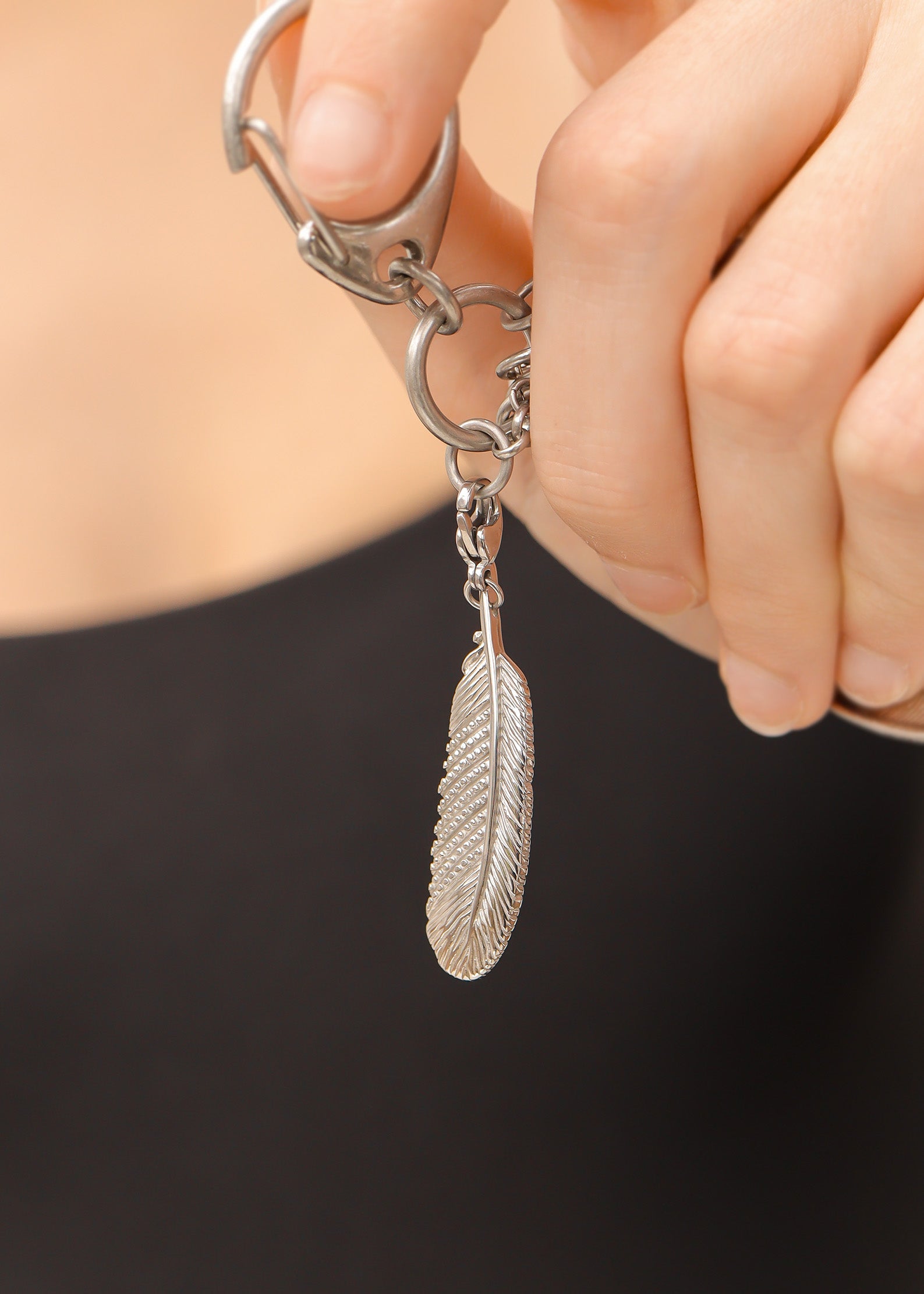 Charme en plumes Pendant en acier inoxydable/PDL2014