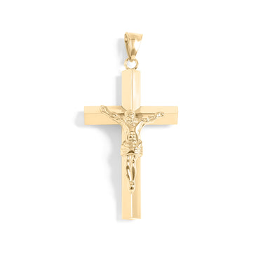 18K Gold PVD Stainless Steel Medium Crucifix Cross Pendant / PDL9018