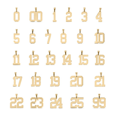 gold sports number pendants
