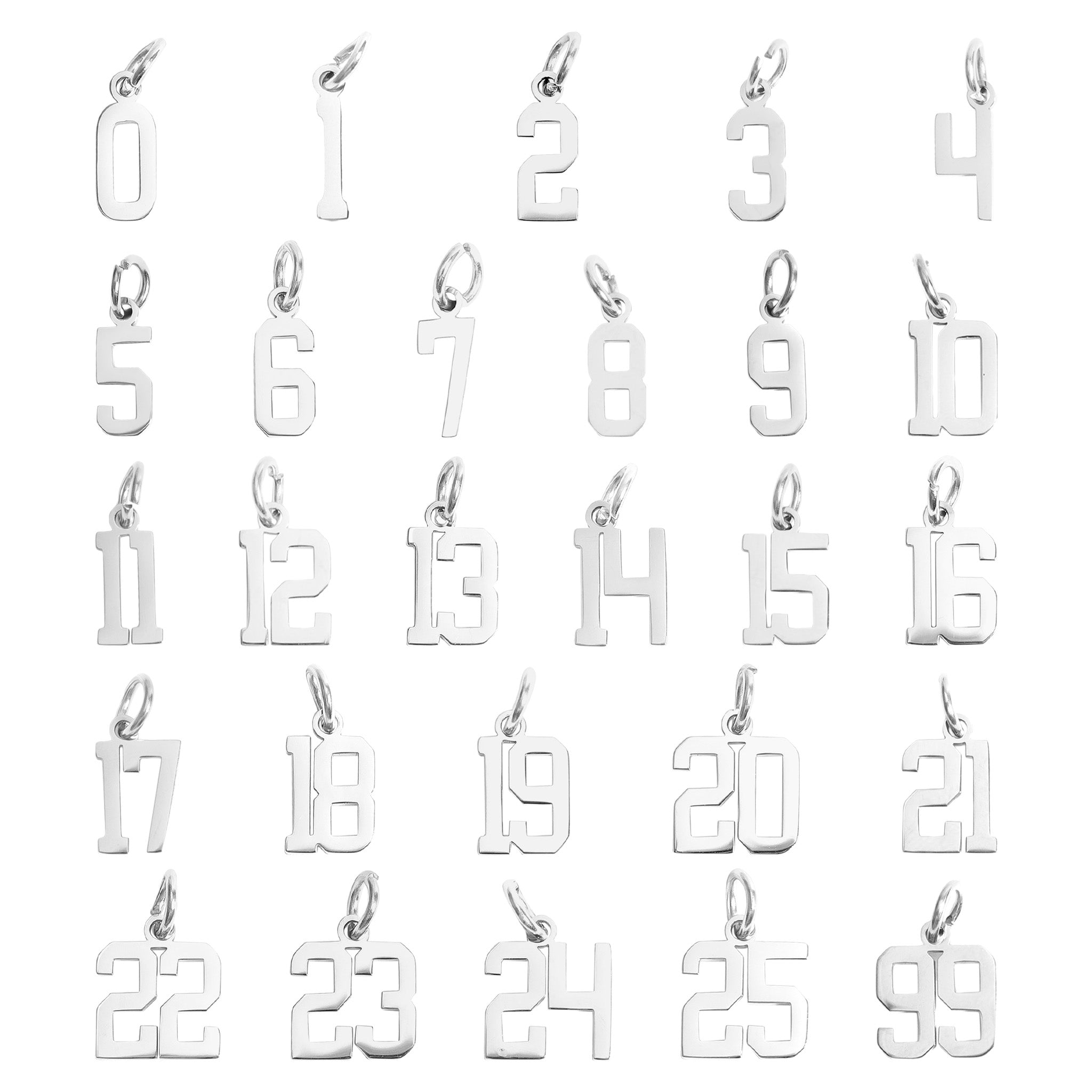 Stainless Steel Small Sport Number Pendants / PDS0006