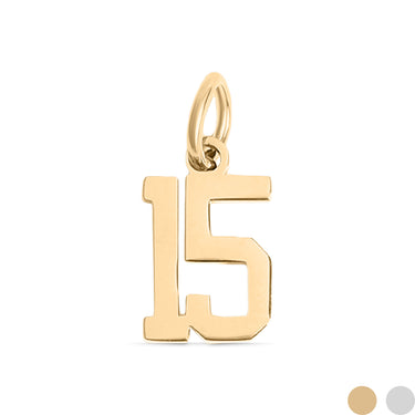 18K Gold PVD beschichtete Edelstahl kleine Sportnummer Anhänger/PDS0008