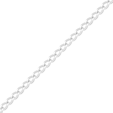 Curb de coupe de diamant fin 0,9 mm .925 Chaîne de bijoux permanente en argent sterling - par le pied/pmj0004