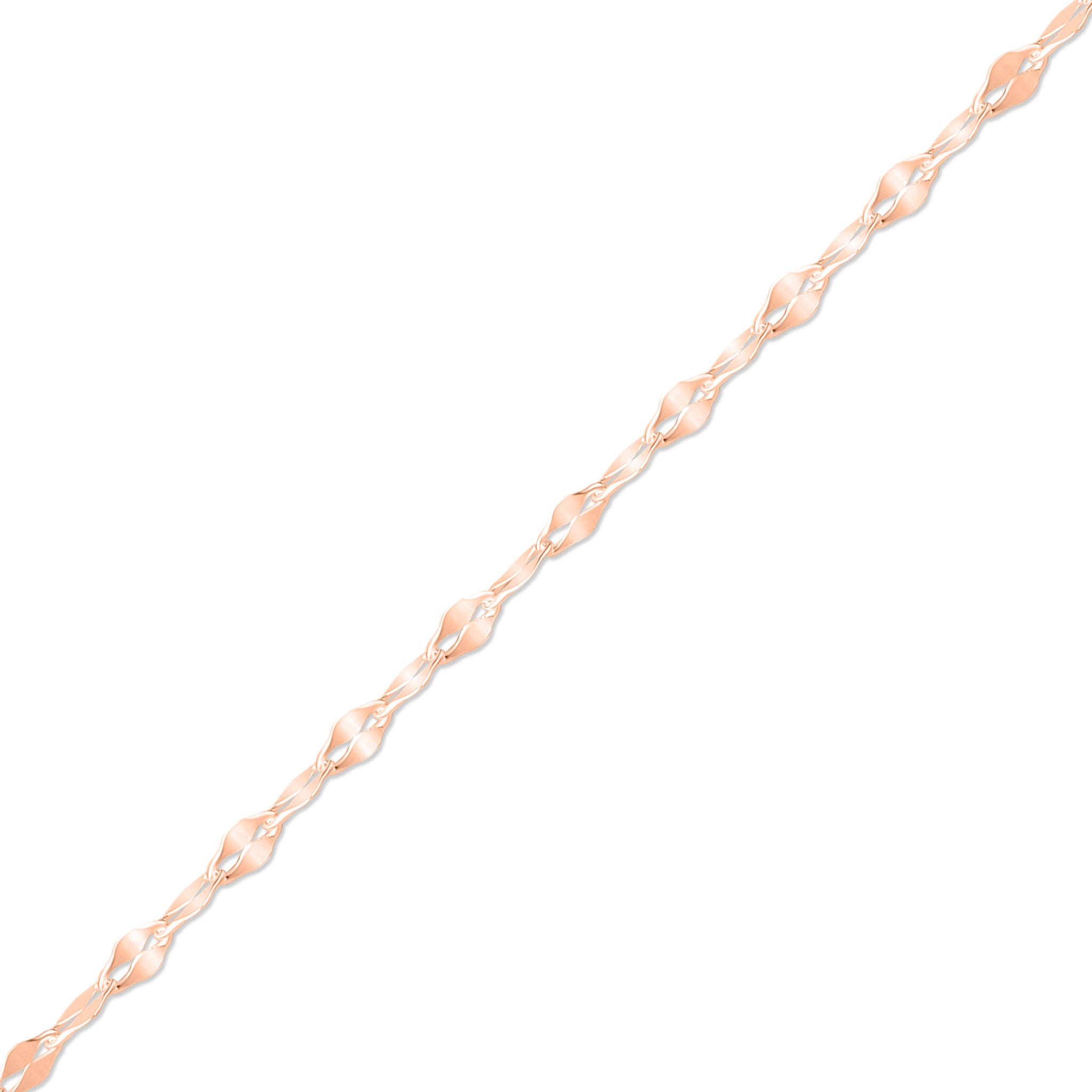 2,0 mm läppkedja 14K Solid Rose Gold Permanent Jewelry - By the Inch / PMJ0018