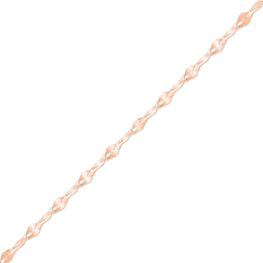 Chaîne à lèvres de 2,0 mm 14K Bijoux permanent en or rose solide - par le pouce/pmj0018