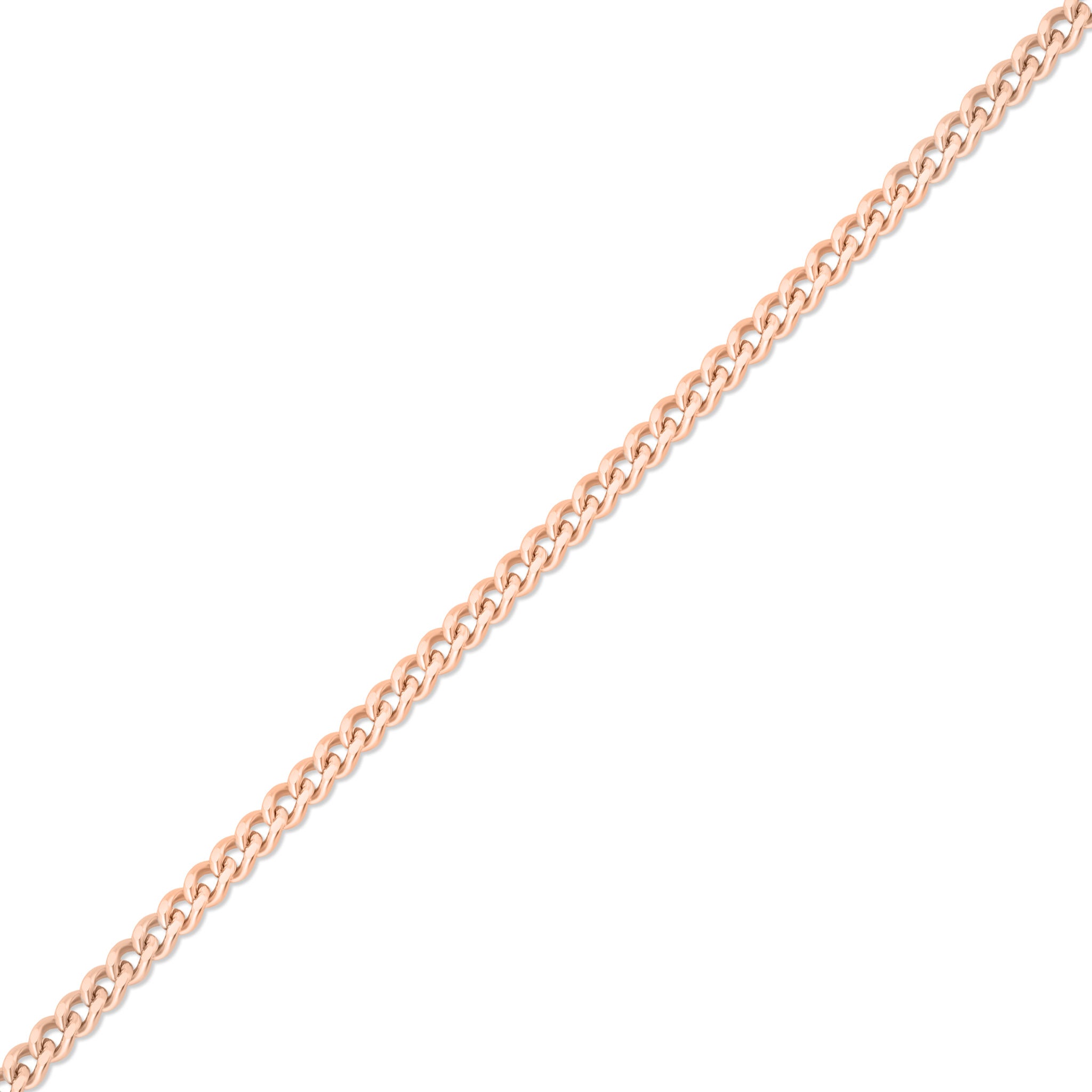 1,2 mm diamantskuren trottoarkant 14K Solid Rose Gold Permanent Jewelry Chain - By the Inch / PMJ0012