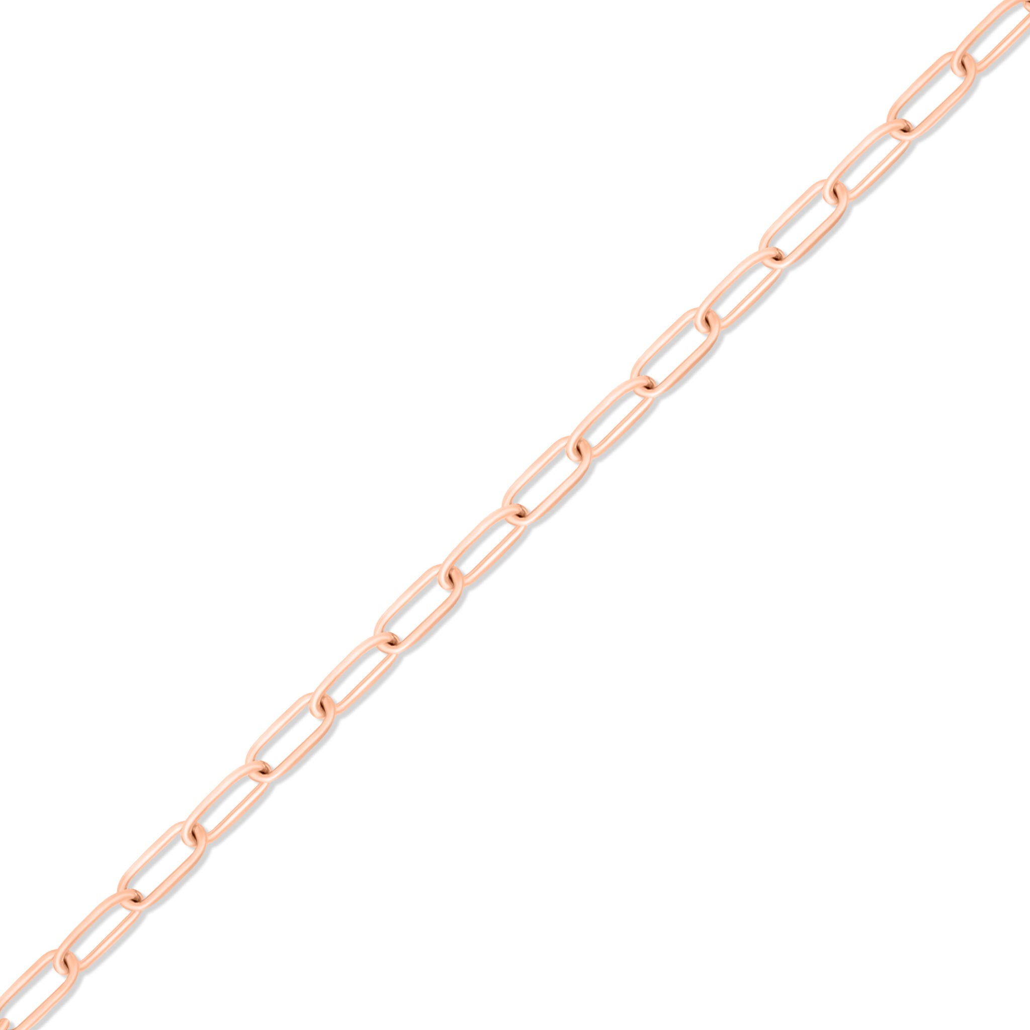 2.0 mm Fine Paperclip Chain 14K Solid Rose Gold Permanent Jewelry Link - By the Inch / PMJ0015