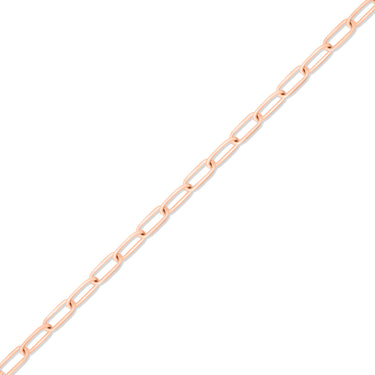 2,0 mm Chaîne de trombone fin 14K Lien de bijoux permanent en or rose solide - par le pouce/pmj0015