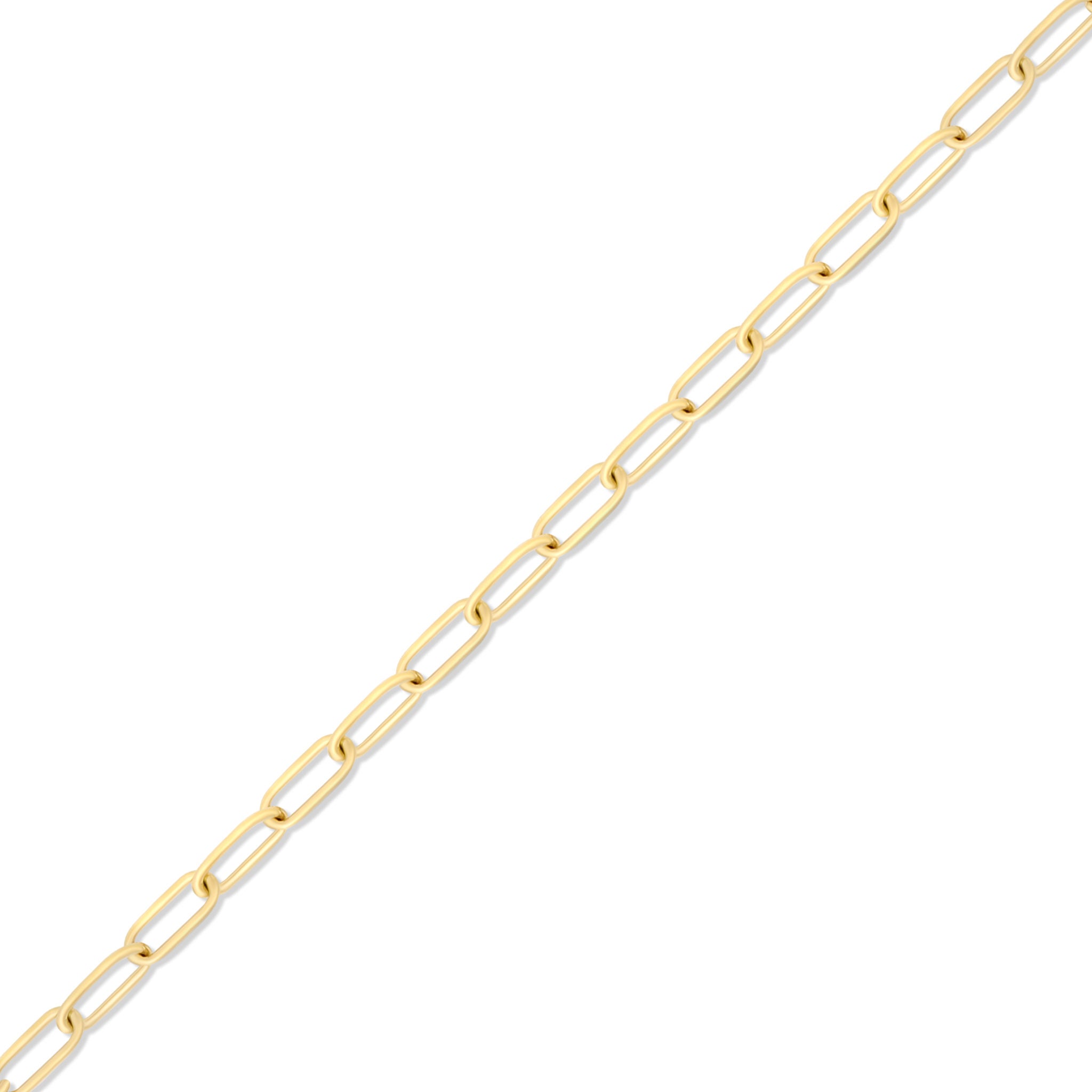 2.0 mm Fine Paperclip Chain 14K Solid Gold Permanent Jewelry Link - By